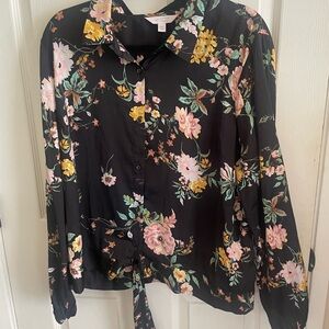 Floral Black Blouse Lauren Conrad